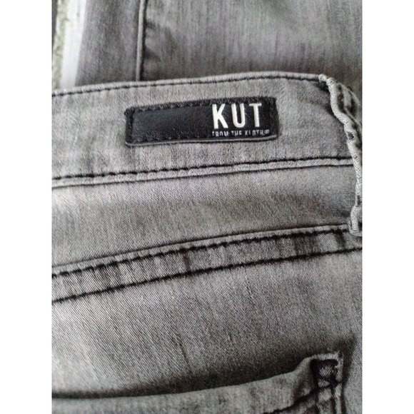 Kut From the Kloth Mid Rise Jeans Sz 4 Zip Ankles Gray Stretch Faded Skinny - Picture 7 of 11
